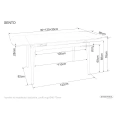 Sento asztal, 120X80, matt fekete, matt fekete