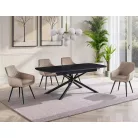 Vektor asztal, 160X90, matt fekete, matt fekete