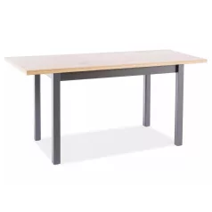 Adam 160 asztal, 120X68, matt fekete, kézműves tölgy