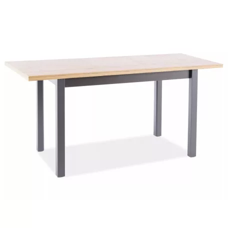 Adam 160 asztal, 120X68, matt fekete, kézműves tölgy