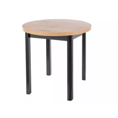 Adam asztal fi80, matt fekete, kézműves tölgy