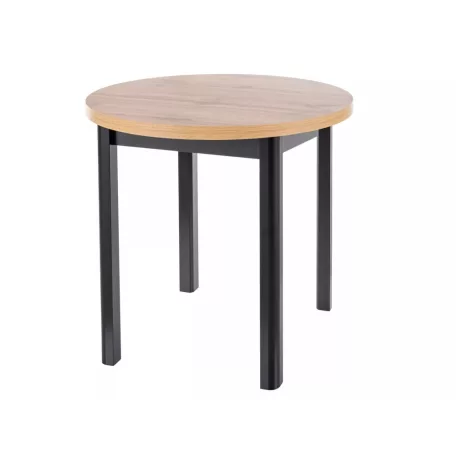 Adam asztal fi80, matt fekete, kézműves tölgy