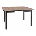 Dante II asztal, 90X90, matt fekete, kézműves tölgy