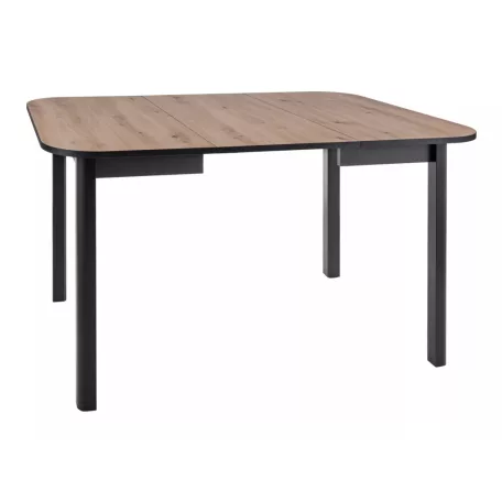 Dante II asztal, 90X90, matt fekete, kézműves tölgy