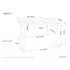 Dante II asztal, 90X90, Cremona Torro tölgy, kasmír