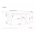 Presto asztal, 140X80, kasmír, Cremona Torro tölgy