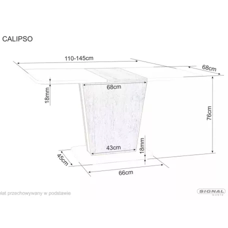 Calipso asztal, 110X68, kasmír + cremona tölgyfa, kasmír + cremona tölgyfa