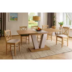   Platón asztal, 136X80, Cremona Torro tölgy + kasmír, Cremona Torro tölgy + kasmír