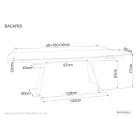 Bacardi asztal, 160X90, matt fekete, matt fekete