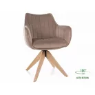 Azalia D bársony szék, tölgy, sötét bézs