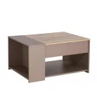 Drop dohányzóasztal, 68X50, régi fa / sötétszürke anyag, régi fa / sötétszürke anyag