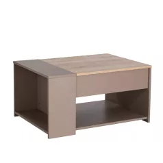   Drop dohányzóasztal, 68X50, régi fa / sötétszürke anyag, régi fa / sötétszürke anyag