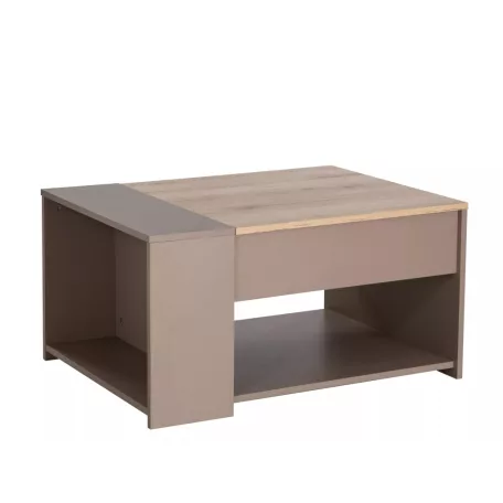 Drop dohányzóasztal, 68X50, régi fa / sötétszürke anyag, régi fa / sötétszürke anyag