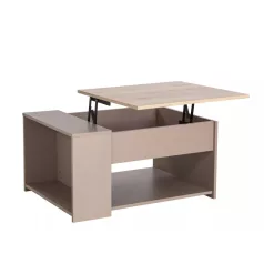   Drop dohányzóasztal, 68X50, régi fa / sötétszürke anyag, régi fa / sötétszürke anyag