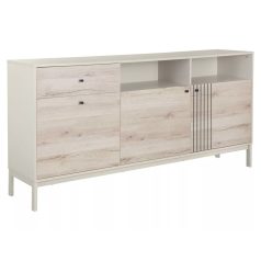   Frost K1 fiókos szekrény, 180X40, piszkosfehér, törtfehér + alpesi tölgy