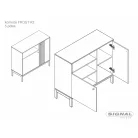 Frost K2 Fiókos Komód, 100X40, piszkosfehér, törtfehér + alpesi tölgy