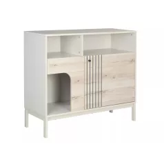   Frost K3 fiókos szekrény, 100X40, piszkosfehér, törtfehér + alpesi tölgy