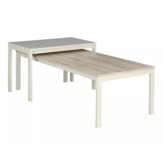   Frost L1 dohányzóasztal, 120X60, piszkosfehér, törtfehér + alpesi tölgy