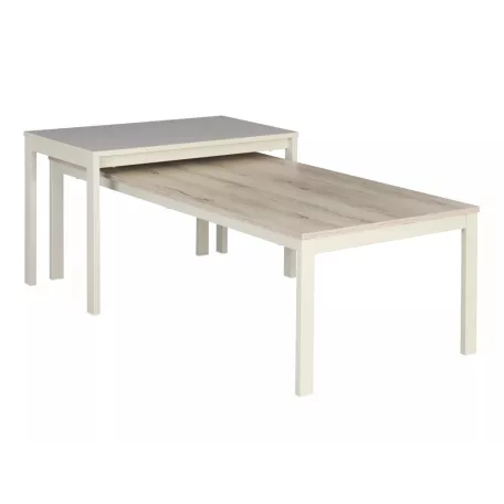 Frost L1 dohányzóasztal, 120X60, piszkosfehér, törtfehér + alpesi tölgy