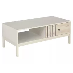   Frost L5 dohányzóasztal, 100X50, piszkosfehér, törtfehér + alpesi tölgy