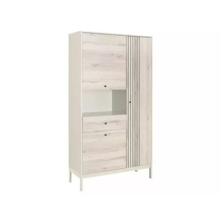 Frost R1 polc, 100X40, piszkosfehér, törtfehér + alpesi tölgy