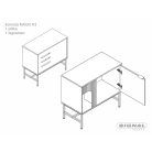 Mago K3 fiókos komód, 80X40, fekete, tölgy + matt kökény