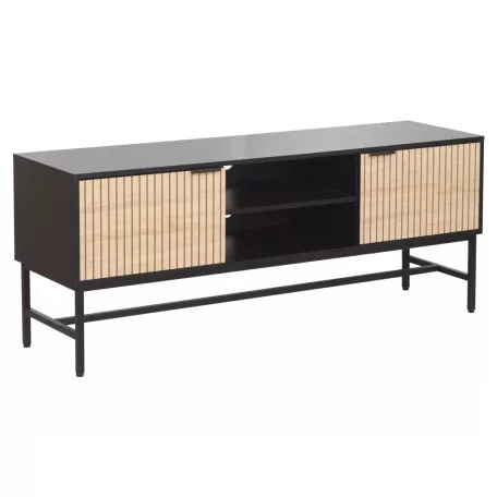 Mago RTV1 TV-szekrény, 150X40, fekete, tölgy + matt kökény
