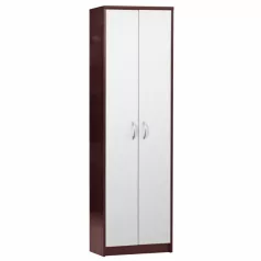 Polcos szekrény, wenge, fehér, MECKI