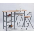 Étkezőgarnitúra, bárasztal + 2 db szék, 120x40 cm, BOXER