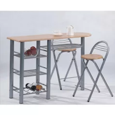   Étkezőgarnitúra, bárasztal + 2 db szék, 120x40 cm, BOXER