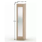 Szekrény tükörrel, tölgy sonoma, BETTY 2 BE02-005-00