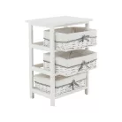 Komód, 3 fiókos, régi fehér, RUBY 3