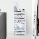 Komód, 4 fiókos, régi fehér, RUBY 4