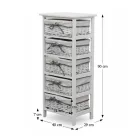 Komód, 5 fiókos, régi fehér, RUBY 5