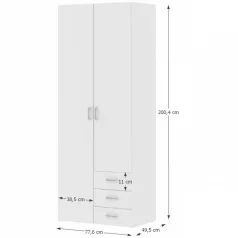 Szekrény, fehér, GWEN 70425