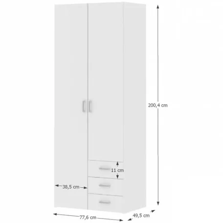 Szekrény, fehér, GWEN 70425