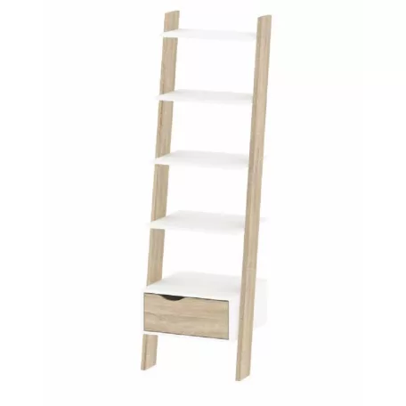 könyvespolc fiókkal, tölgy sonoma/fehér, OSLO 75385