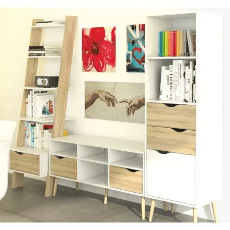 TV asztal/szekrény, tölgy sonoma / fehér, OSLO 75391