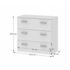Komód, fehér, GARBO 3