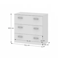 Komód, fehér, GARBO 3