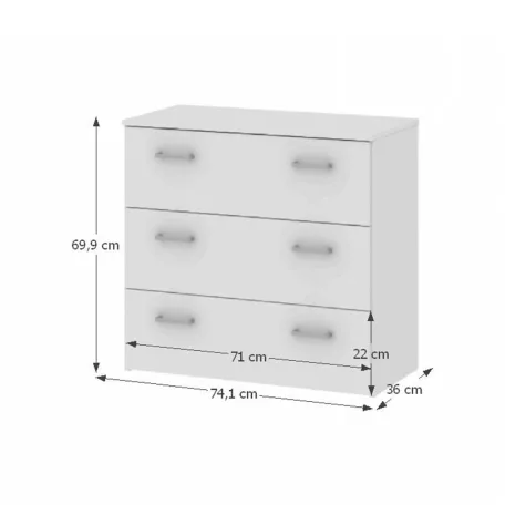 Komód, fehér, GARBO 3