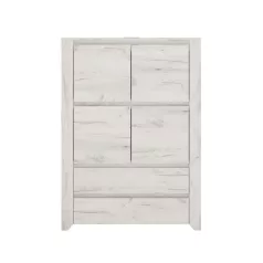 Komód typ 33, fehér craft, ANGEL