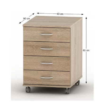 FIókos elem zárral, tölgy sonoma, TEMPO ASISTENT NEW 015