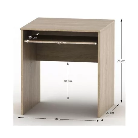 Íróasztal kihúzható billentyűzettartóval, tölgy sonoma, TEMPO ASISTENT NEW 023