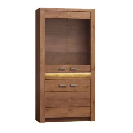 Vitrines szekrény, világos kőris, INFINITY I-03