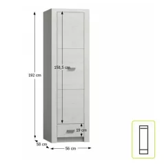 Szekrény, kőris fehér, INFINITY I-02