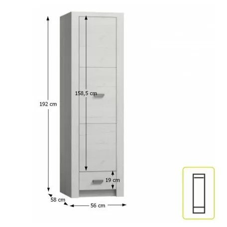Szekrény, kőris fehér, INFINITY I-02