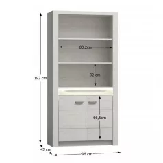 Könyvespolc, kőris fehér, INFINITY I-05