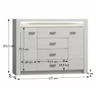 Komód, kőris fehér, INFINITY I-07