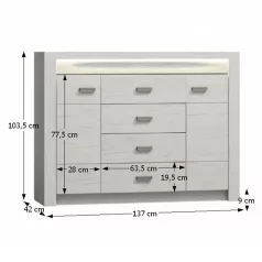 Komód, kőris fehér, INFINITY I-07